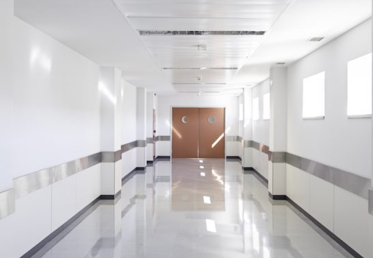 painting healthcare hallway