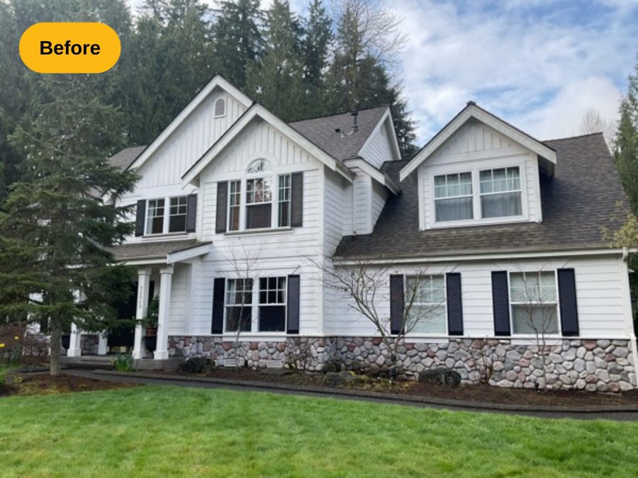 front exterior of white home before painting Preview Image 1