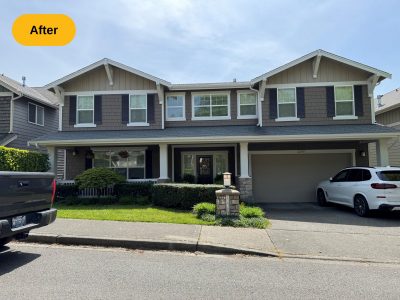 front view of painted house
