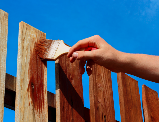 staining fence