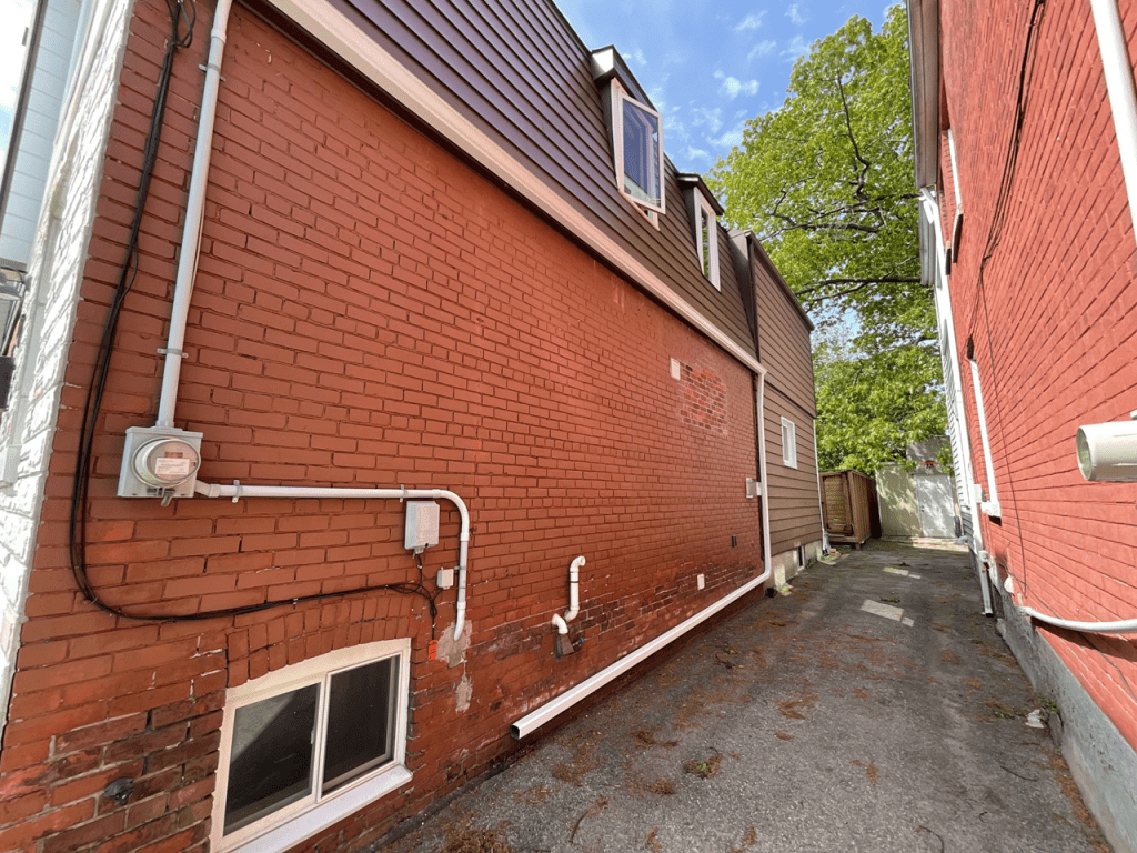 Brick Painting in East York – Side Before