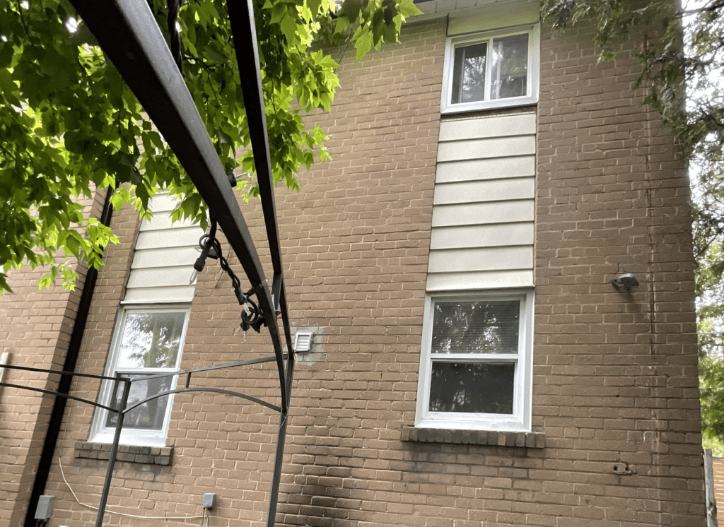 Brick and Siding Painting in Scarborough – Side Before