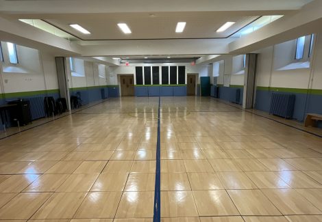 school gym before repainting