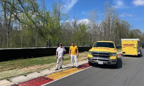 Metal Crash Walls at Road America (During)