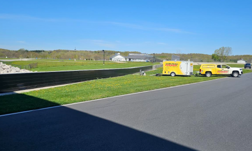 Metal Crash Walls at Road America (During)