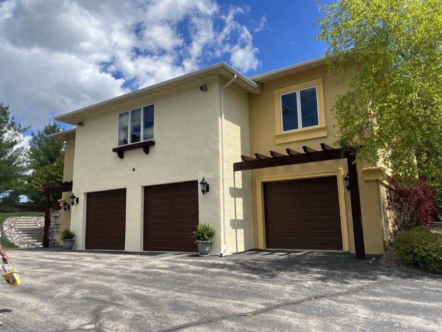 Stucco home exterior and pergola painting in Fond du Lac, WI Preview Image 4