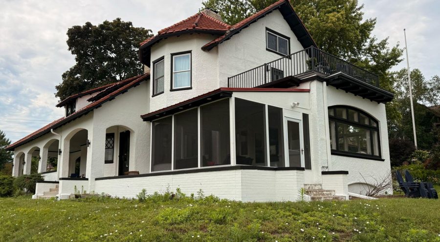 white painted brick and stucco house exterior Preview Image 1