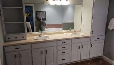 Bathroom Cabinet Painting Project in East Central Wisconsin