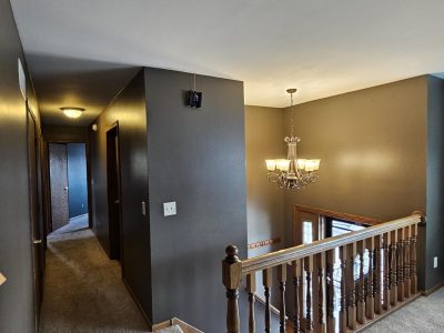 house interior with dark painted walls