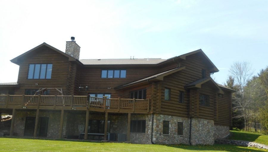 Stained Log Home