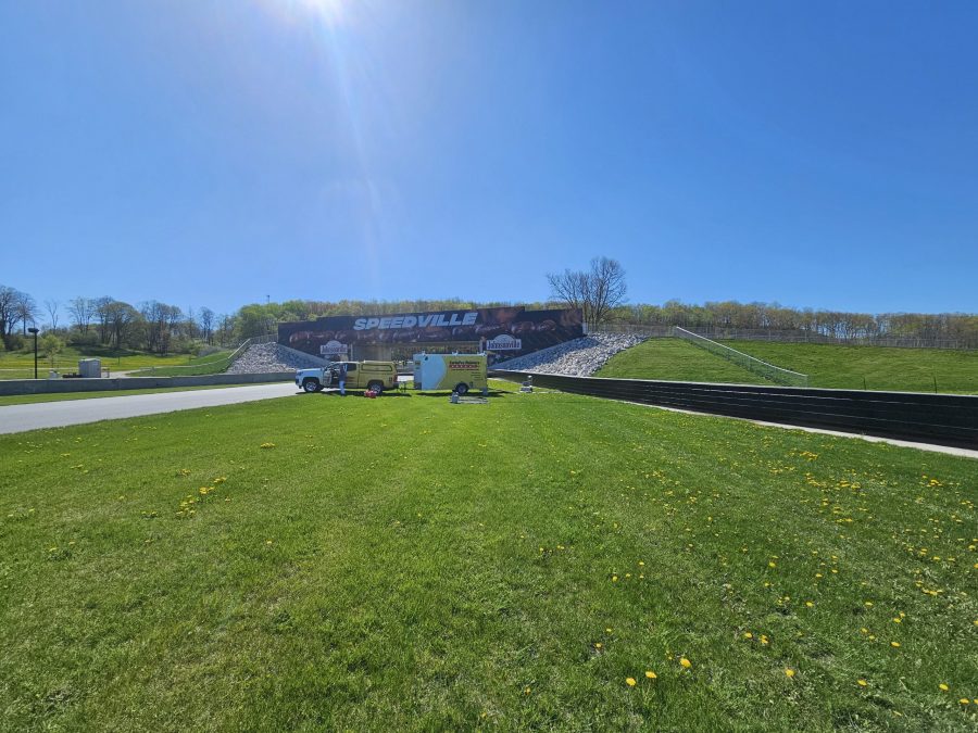 CertaPro painting the two metal crash walls at Road America Preview Image 3