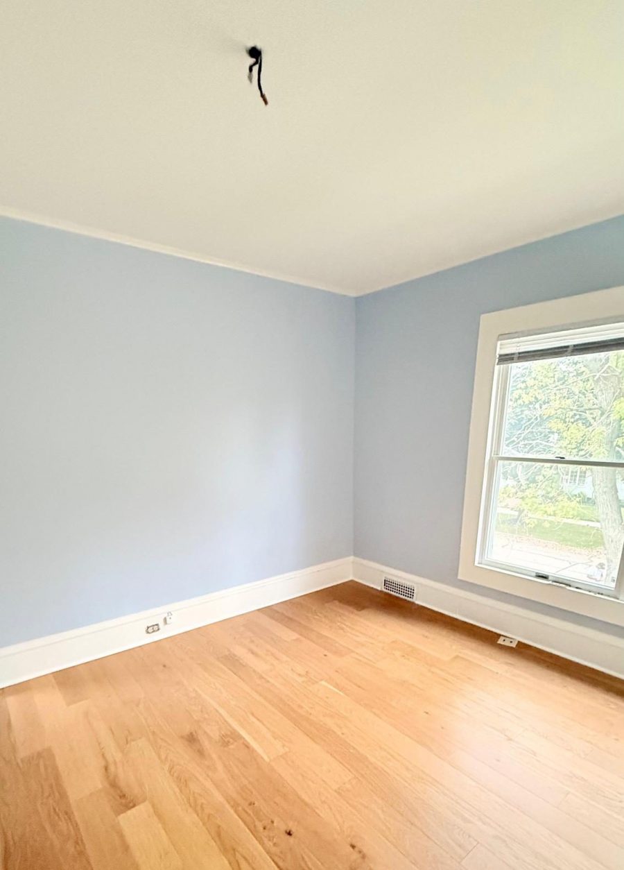 blue painted home interior room with wood floors Preview Image 1
