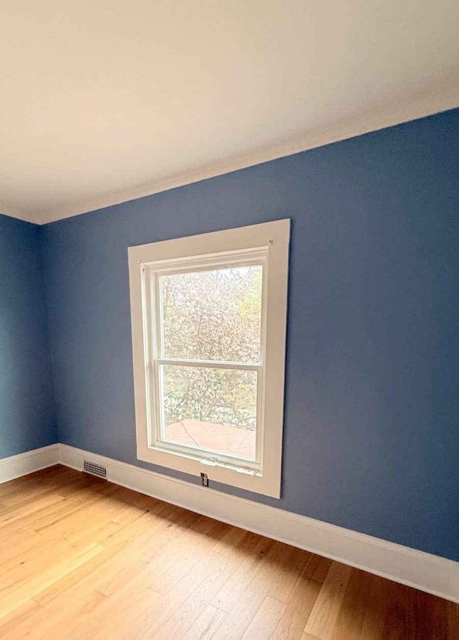 blue painted home interior room with wood floors Preview Image 4