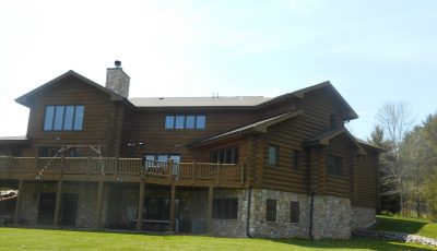 Stained Log Home