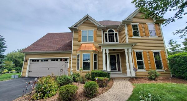 Full Exterior Painting with White Trim