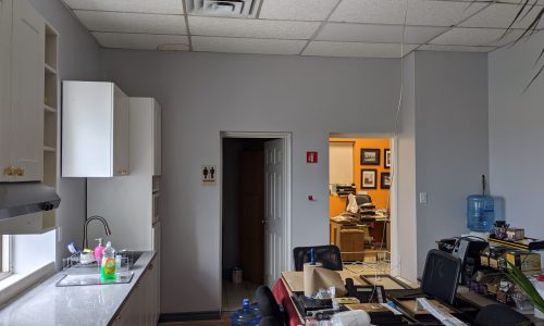 Construction Office During Painting Process