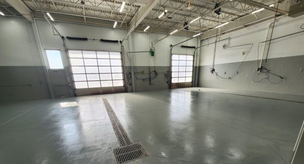 Commercial floor painting and epoxy floor coating.