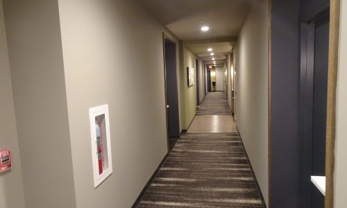 Repainted Hallways and Extinguisher Trim