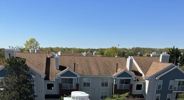 Wide Shot of Exterior Chimney Painting