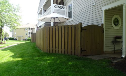 Side View of Fence Staining