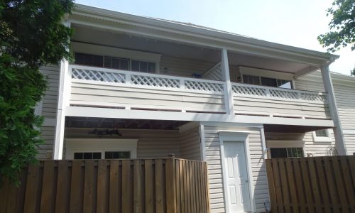 Back View of Beige Condos