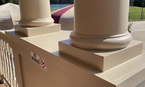 Close Up of Repaired Columns