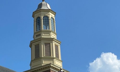 Wide View of Steeple Repainted