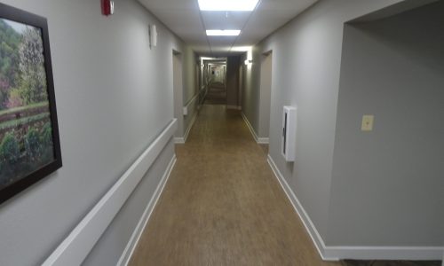 Gray Interior Painting of Hallway