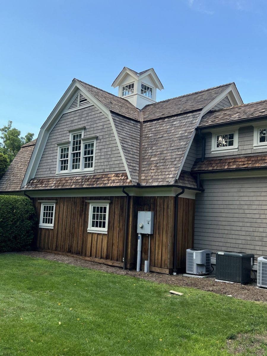 Gambrel roof and side elevation of house repainted in Westport. Preview Image 2