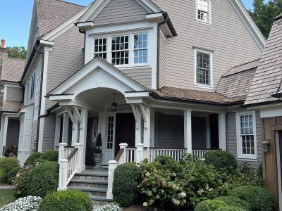 shingle house in Westport repainted by CertaPro of Fairfield.