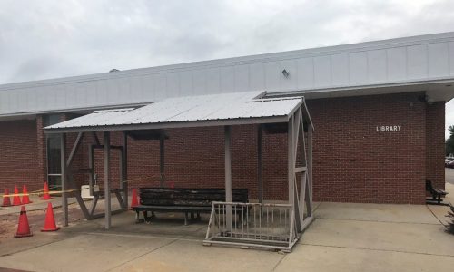 exterior painting for seating and bikerack