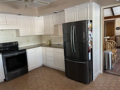 kitchen cabinet restoration - white painted kitchen cabinets