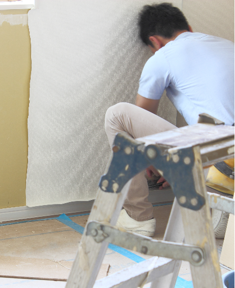 wallpaper being installed by CertaPro,