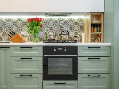 green kitchen cabinets