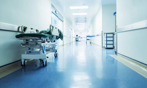 painted healthcare hallways