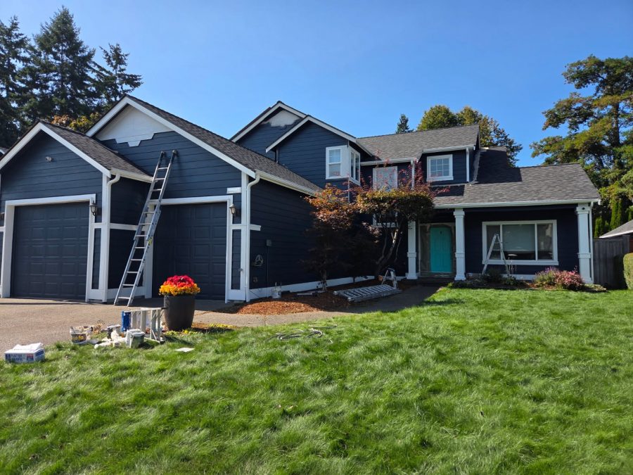 house with blue siding after repaint Preview Image 1