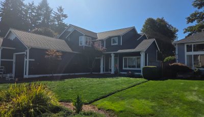 house with blue siding after repaint