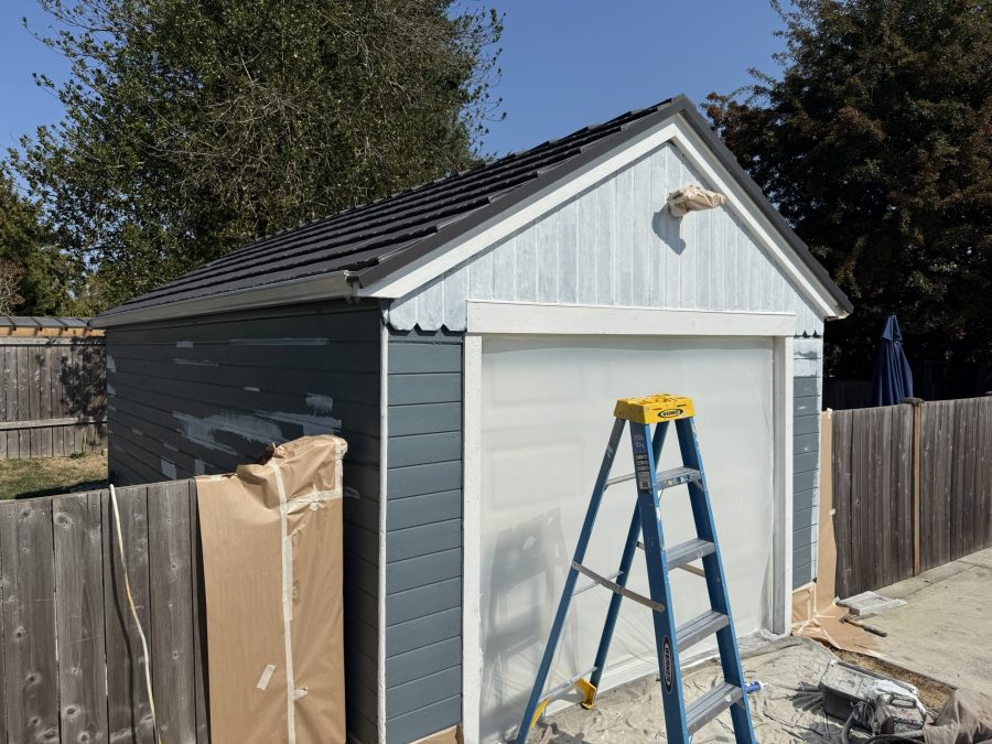 ladder in front of detached garage with paint primer Preview Image 7