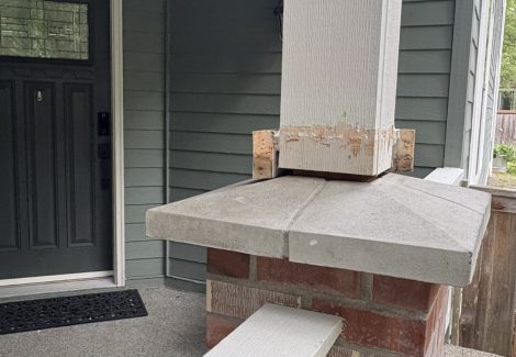 pillar with wood damage