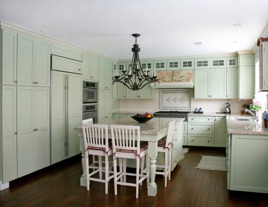 Country Kitchen Cabinets Painted Green