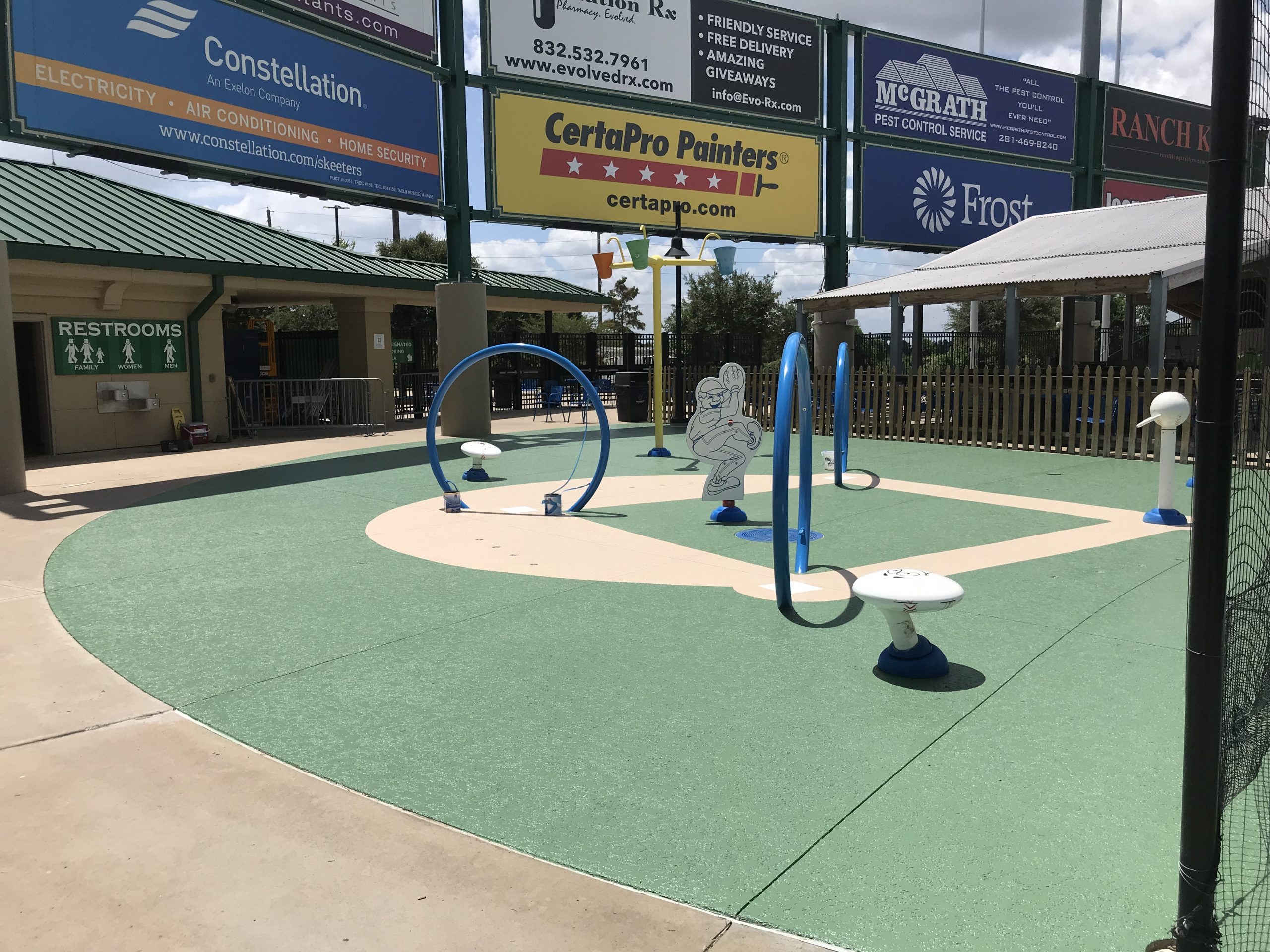 Baseball splash pad playground painted by certapro central fort bend