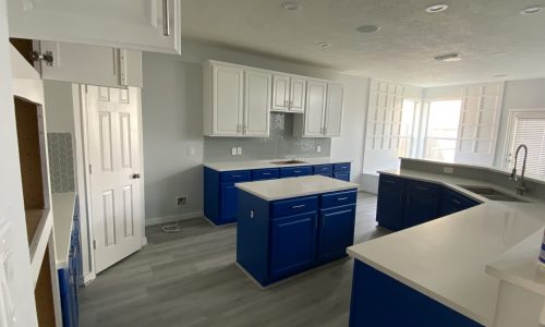 Blue and White Cabinets