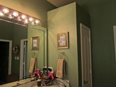 green bathroom painting