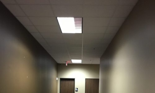 Church hallway before painting