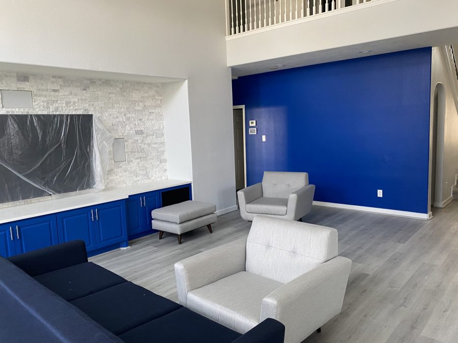 blue cabinets and wall Preview Image 3