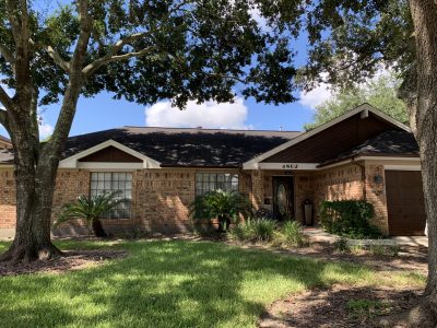 brown and white exterior painting