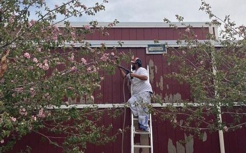 Power Washing the Building