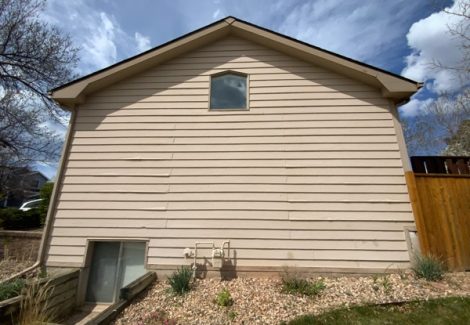 side of house before painting