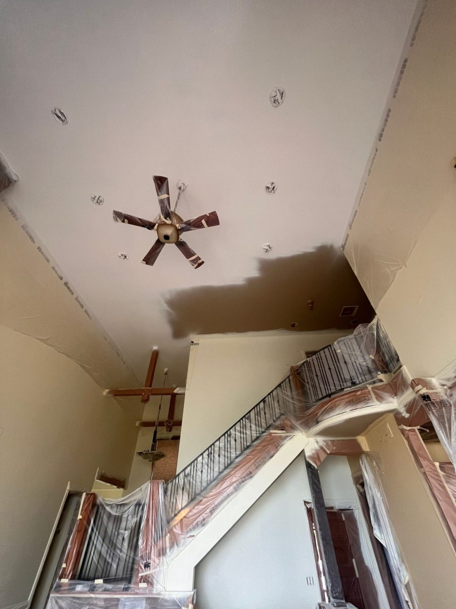 home interior with protective plastic during repaint Preview Image 18