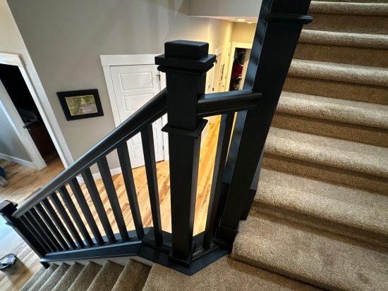 black painted staircase railing